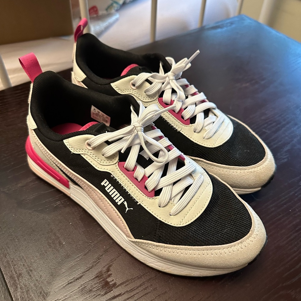Puma Women's Black and Pink Athletic Sneakers size 10 worn once